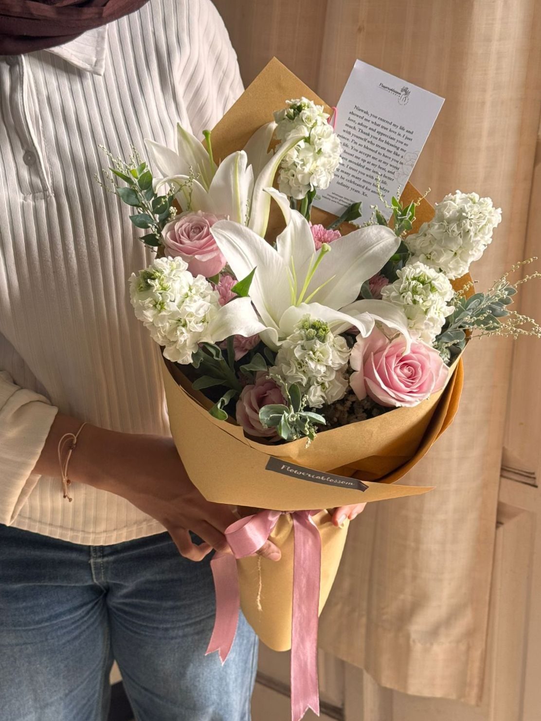 Mathiola and Lily bouquet