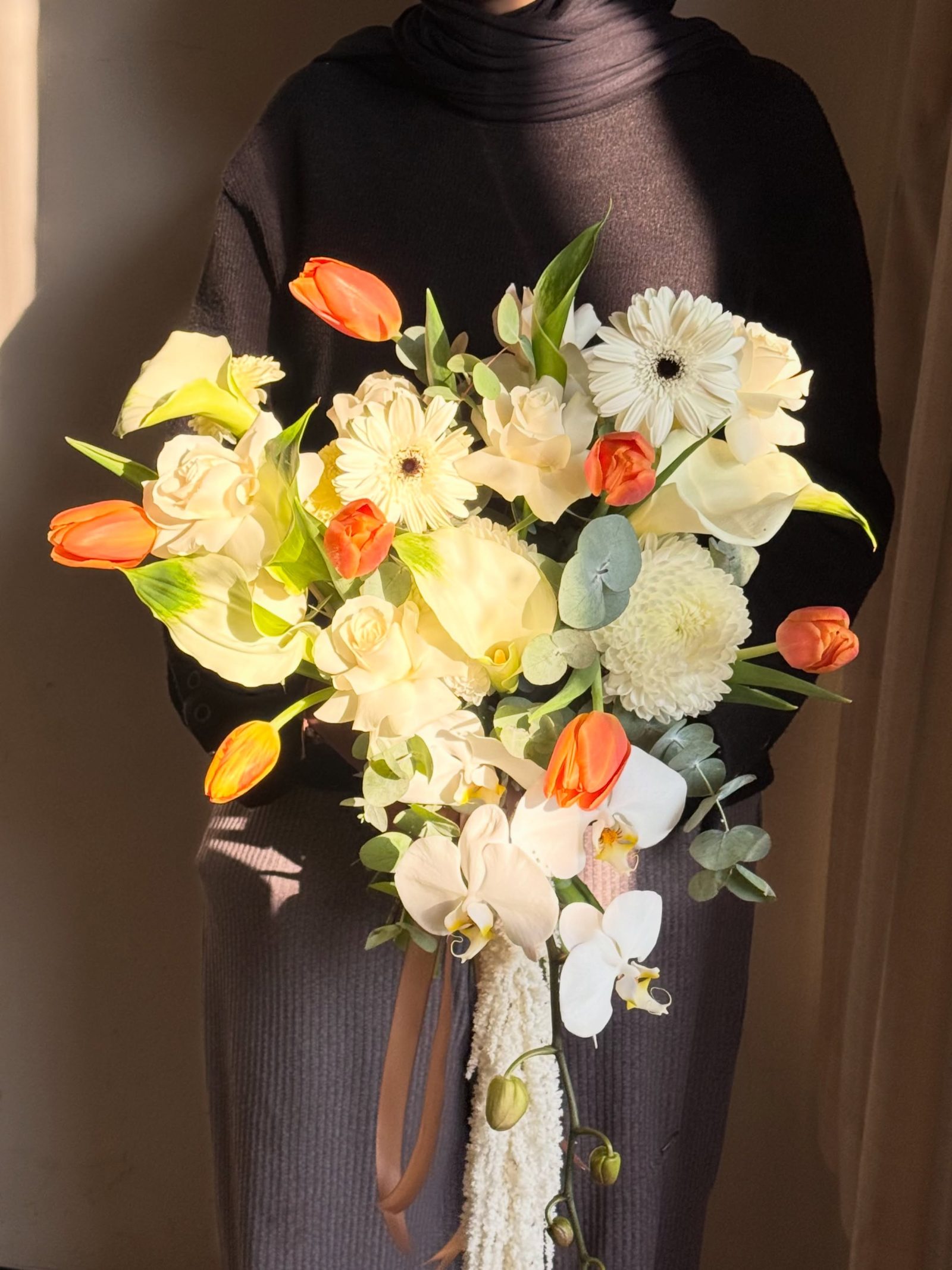 Phalaenopsis Cascade Bouquet with Tulip bouquet